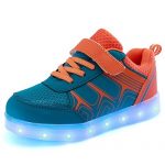 DoGeek Zapatos Led Niños Deortivos Para 7 Color USB Carga LED Luz Glow USB Flashing Zapatillas niñas (Elegir 1 tamaño más grande)