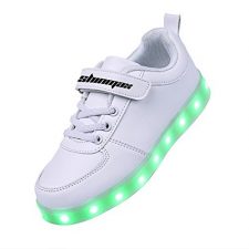 Shinmax Velcro Serie LED Zapatos 7 Colores LED USB Recargable Zapatillas LED de Ocasionales de Luces deChico y Chica para Halloween Navidad Día de Gracias con el CE Certificado