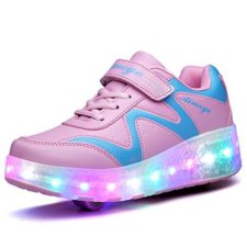 BELECOO Zapatos rueda de las zapatillas de deporte de luz LED Rodillo manera de los niños del patín zapatillas de deporte Niña & Chico luminosos zapatos