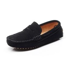 Shenn Chicos Chicas Linda Comodidad Ponerse Ante Cuero Mocasines Zapatos