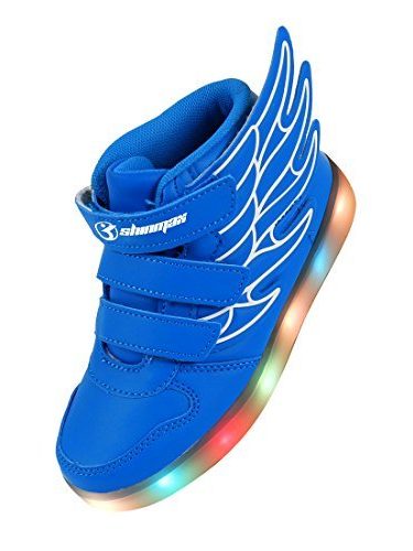 Angin-Tech Angel Serie Zapatillas LED 7 Colores de Carga USB para Intermitente Zapatos con Luces de Los Niños y Niñas para la Acción de Gracias de Navidad con el Certificado CE