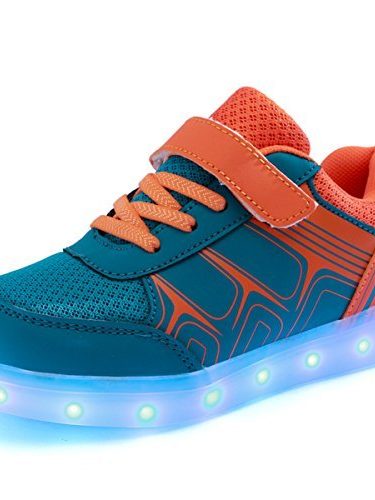 DoGeek Zapatos Led Niños Deortivos Para 7 Color USB Carga LED Luz Glow USB Flashing Zapatillas niñas (Elegir 1 tamaño más grande)