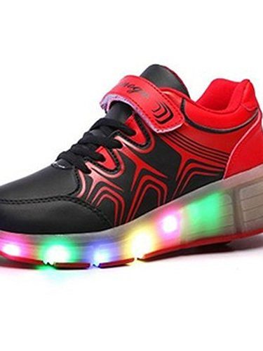 SGoodshoes LED Zapatillas Deporte Patín Ruedas Luminoso Formadores Flying Niños LED con un adulto Rueda Intermitente Zapatos