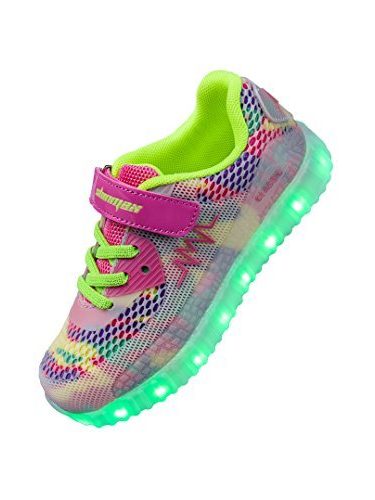 Shinmax Primavera-Verano-Otoño Transpirable Zapatillas LED Nueva Led Zapatos de Deporte de Zapatillas LED Niños de 7 Colores LED con CE Certificado 00123