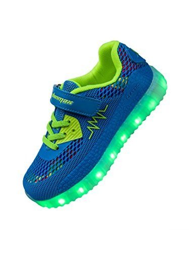 Shinmax Primavera-Verano-Otoño Transpirable Zapatillas LED Nueva Led Zapatos de Deporte de Zapatillas LED Niños de 7 Colores LED con CE Certificado 00123
